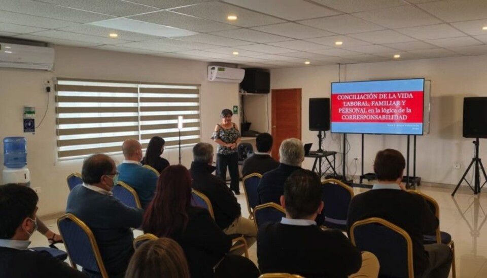 La encargada de dictar la capacitación fue la directora de la empresa y especialista en género, Nora Araya.