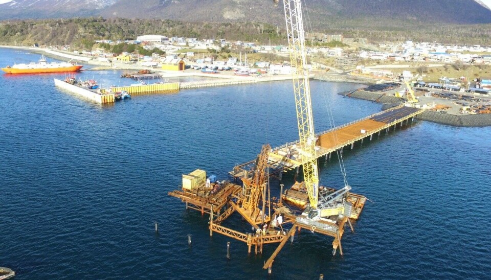 El puerto más austral del país se construye actualmente en el canal Beagle.