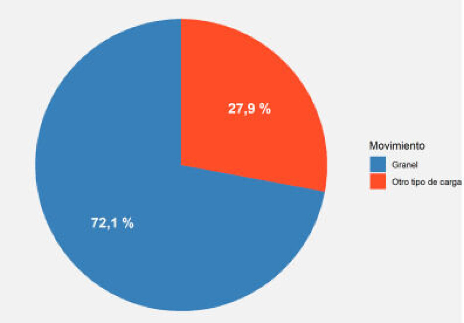 Distribución según tipo de carga movilizada en Julio de 2022.