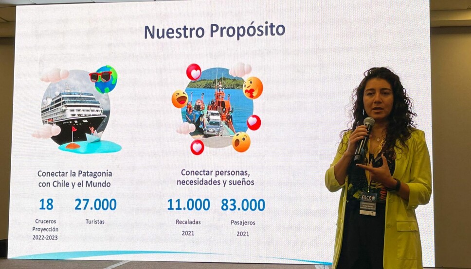Zaida Muñoz participó como expositora en la feria de logística donde explicó el trabajo de la portuaria estatal.