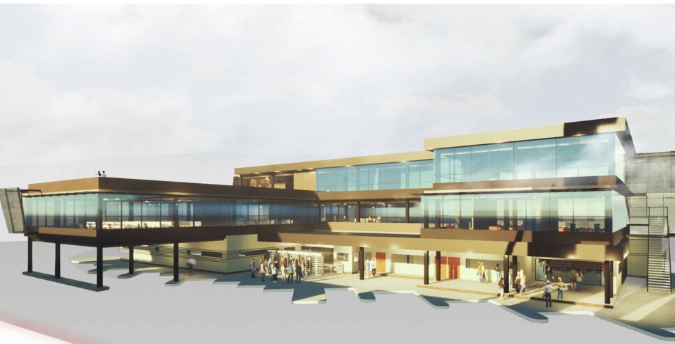 Una proyección del futuro edifico en San Antonio, que anticipan será el más moderno que tendrá un terminal portuario en el país.