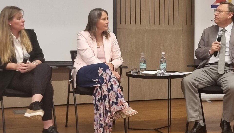 La gerente de la Comunidad Logística de San Antonio, María Pilar Larraín, estuvo presente en el primero de tres paneles, donde conversó acerca de los desafíos de la logística en Chile.