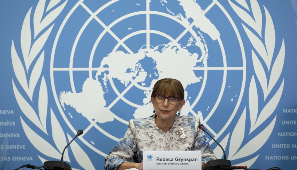 Rebeca Grynspan, secretaria general de la UNCTAD, presentó el informe sobre el transporte marítimo 2022 en Ginebra.