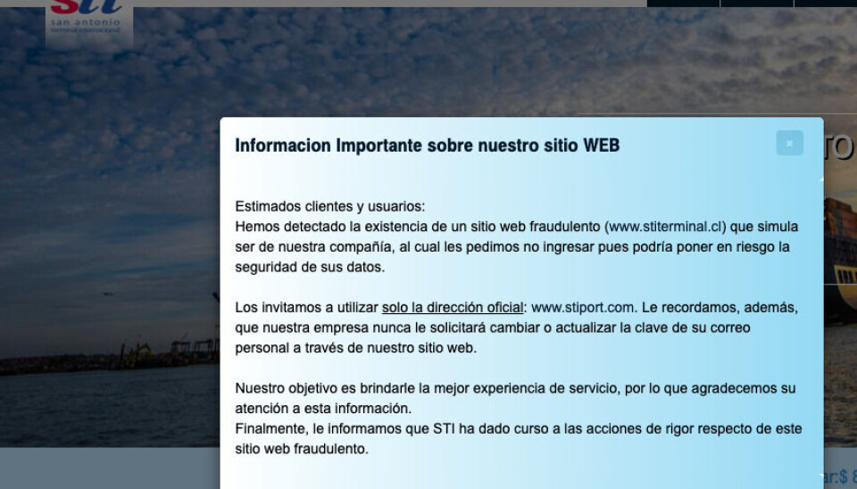 Esta es la advertencia que publicó STI en su sitio en internet para alertar sobre posibles fraudes.