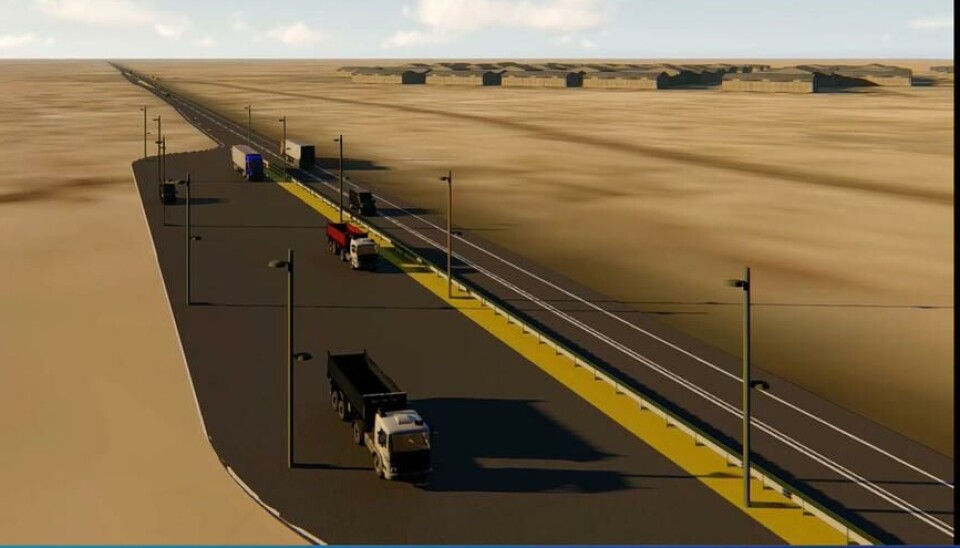 Así proyecta el Ministerio de Obras Públicas uno de los tramo de la ruta que formaría parte del corredor bioceánico, por la región de Antofagasta.