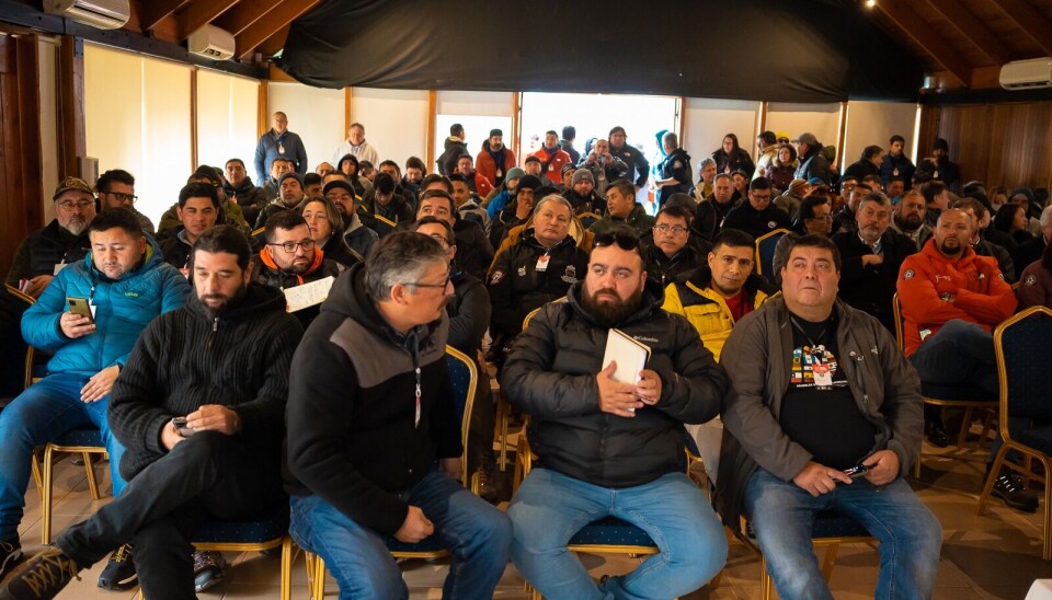 Parte de los asistentes al Congreso de los trabajadores portuarios que llegaron de todo el país.