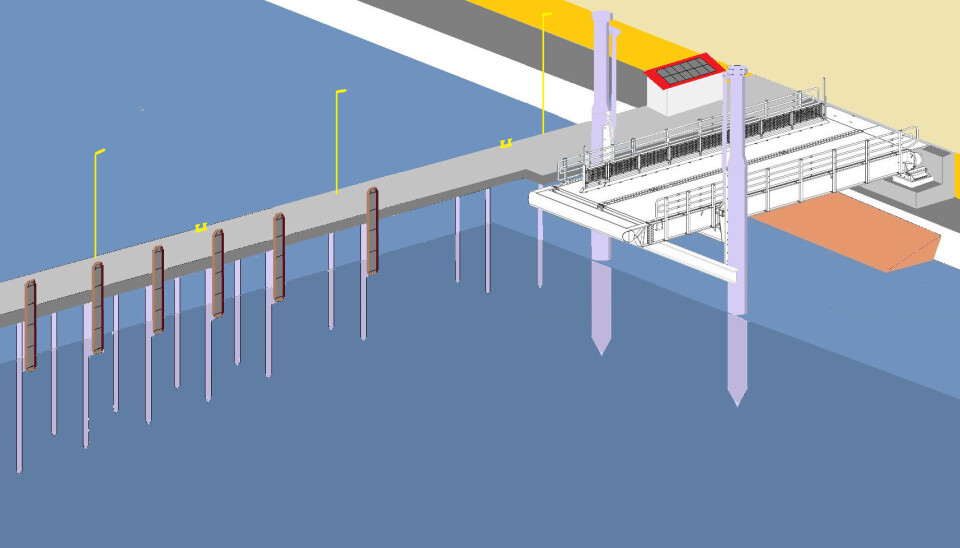 Ferry -Link 6m x 15m: imagen de un linkspan formado por la rampa basculante y siempre con un muelle de atraque y amarre asociado.