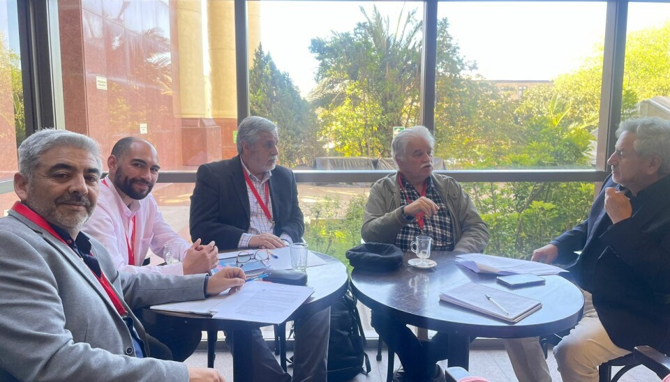 En la reunión en el Congreso participaron (de izquierda a derecha) Leonardo Retamales, Francisco Durán, Alfonso Vera, Simon Pecarevic y el diputado Cosme Mellado.