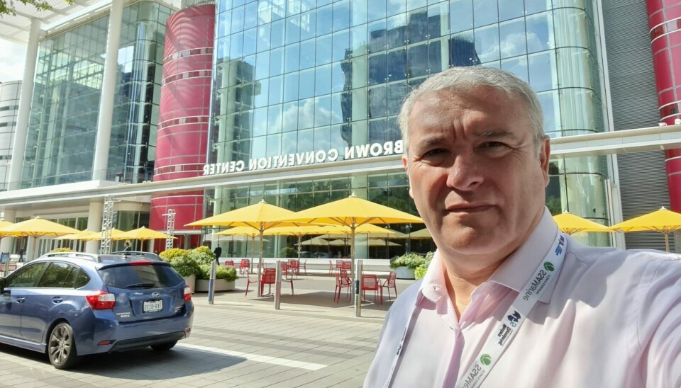 El gerente de Inspection Bureau en la feria Breakbulk 2023.