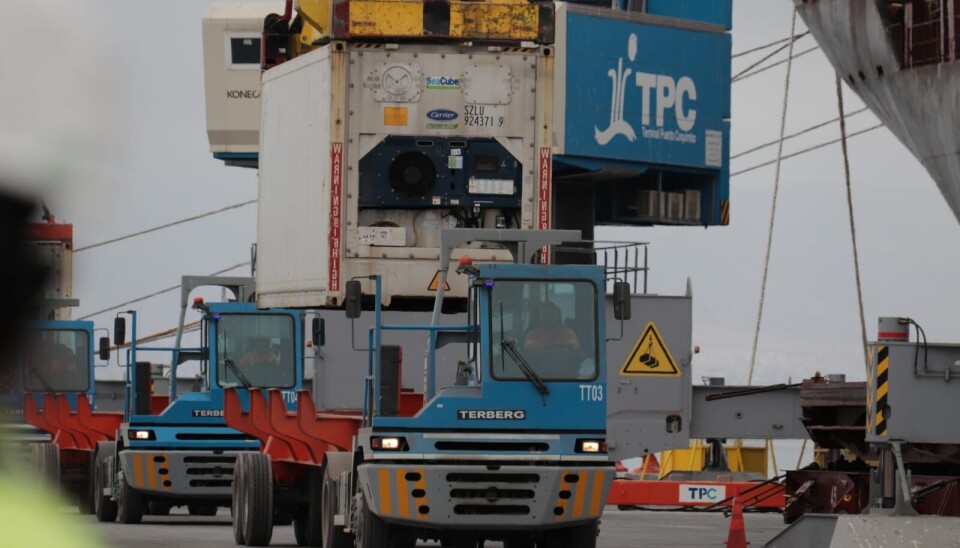 La carga se embarcó en portacontenedores MSC Acapulco.