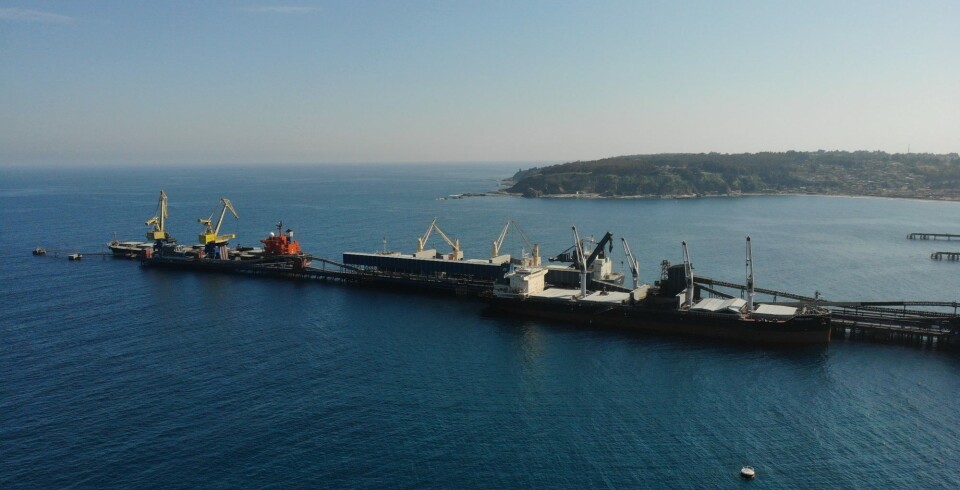 Imagen del Puerto Ventanas (PVSA) en plena operación.
