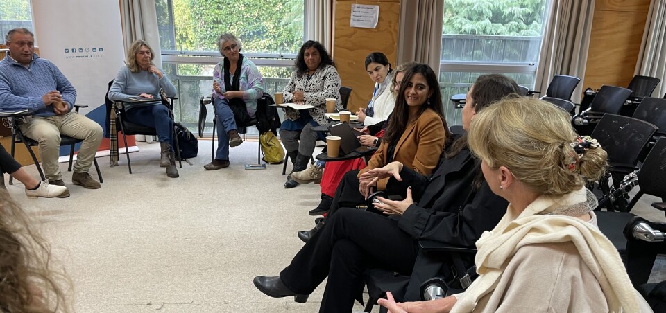 Claudia Sanhueza en su reunión con las mujeres exportadoras de la región.