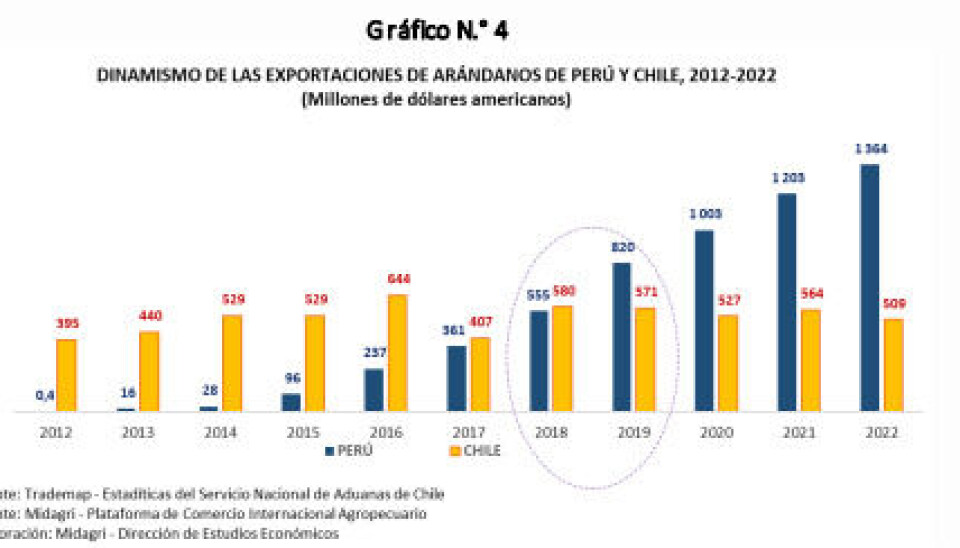 Perú superará a Chile en exportaciones agrícolas para 2027