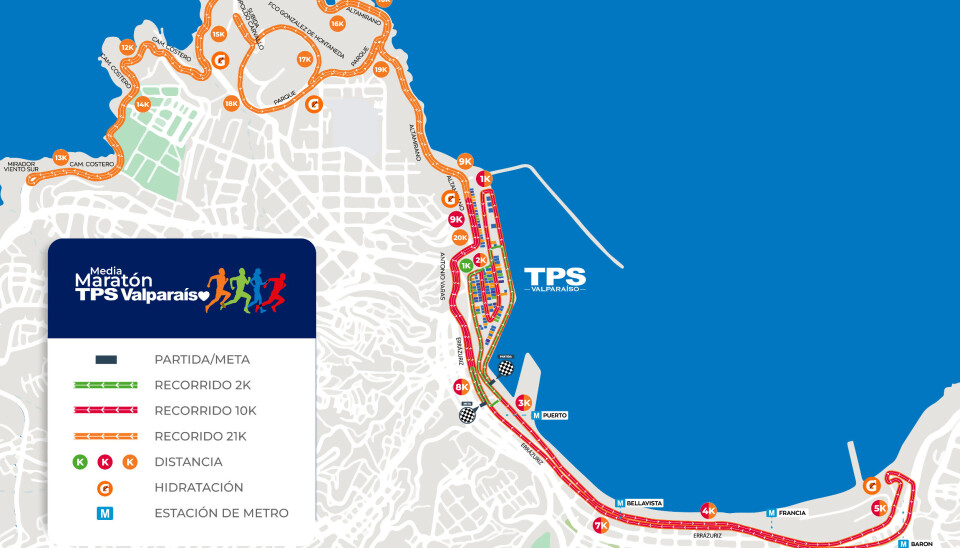 Recorrido oficial de la Media Maratón TPS 2024.