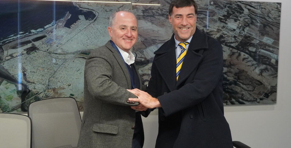 Cristián Puga, gerente de Sostenibilidad y Asuntos Públicos de Puerto San Antonio, y el presidente de CCISA, Mario Cassanello.