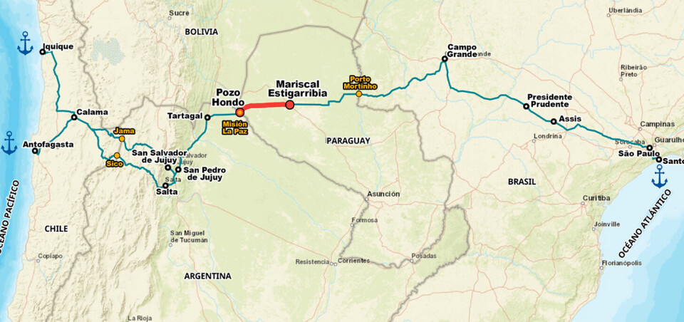 Ruta del Corredor Bioceánico integrando la infraestructura minera de Jujuy.