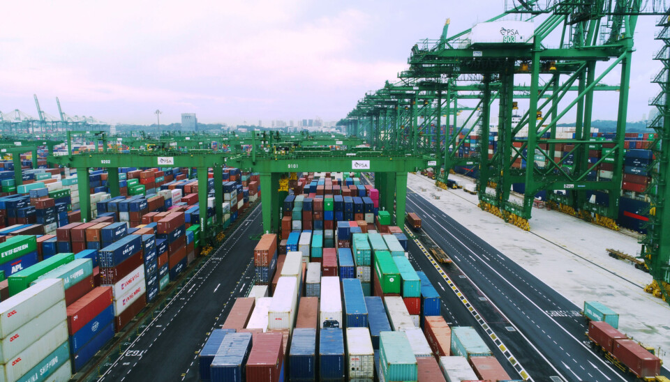 El centro se ubica estratégicamente junto al puerto de Tuas.