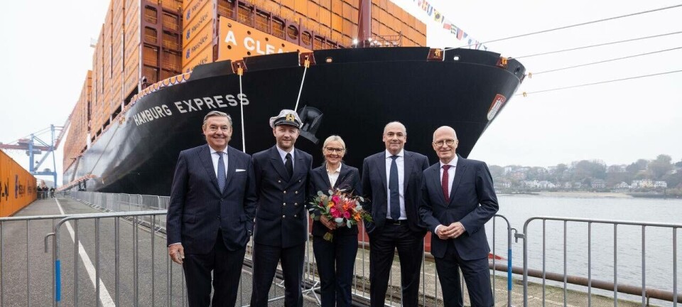 Hapag-Lloyd inauguró el buque Hamburg Express en el puerto de Hamburgo