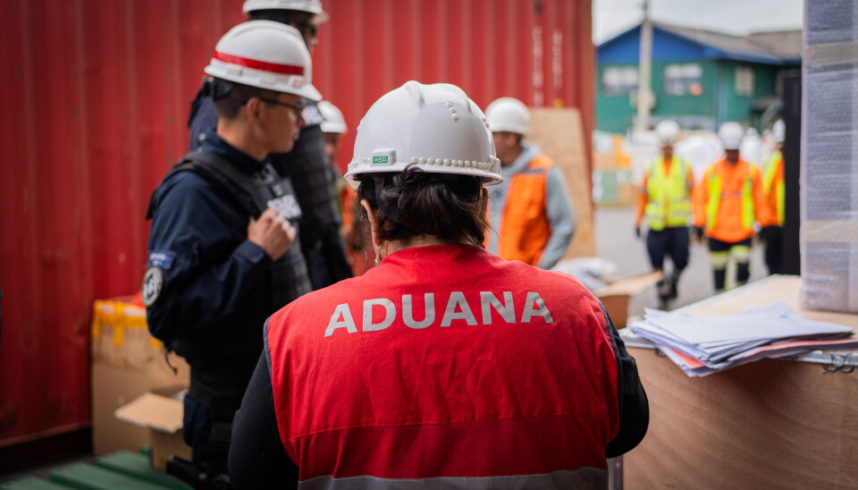Personal de Aduanas en la inspección realizada en el Puerto de San Antonio.