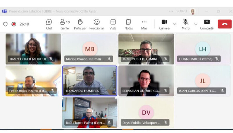 Los asistentes a la Mesa COMEX que se desarrolló de manera virtual.