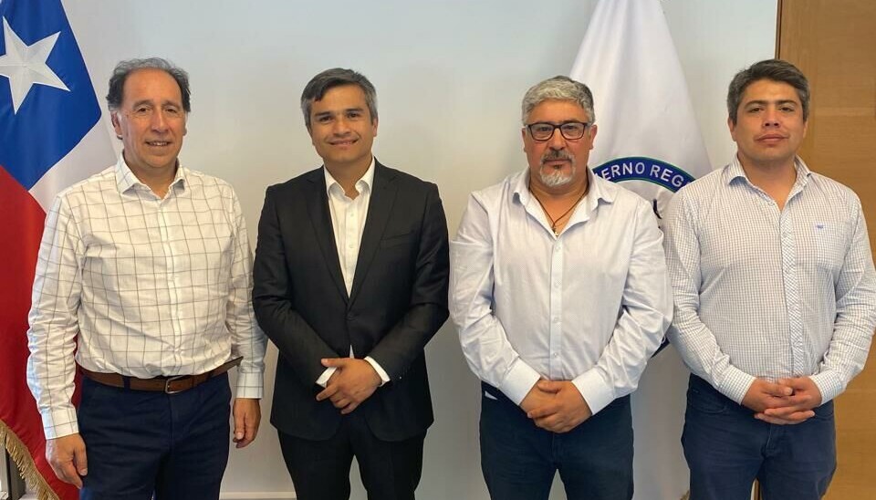 Ejecutivos portuarios y autoridades regionales tras la reunión.