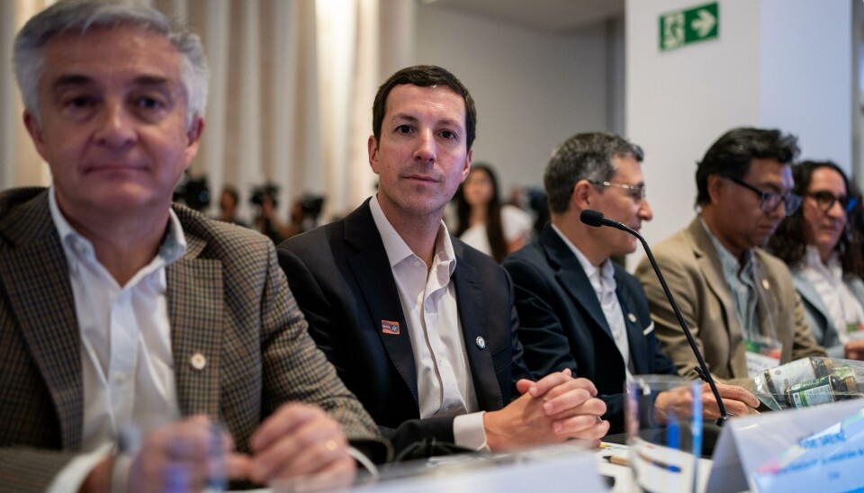 El gerente general de Puerto Angamos, José Sáenz, durante la gira presidencial.