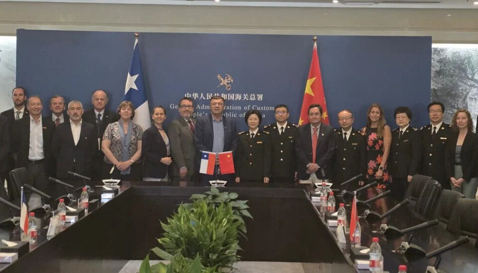 Autoridades chilenas y chinas tras la cita con la Aduana de ese país.