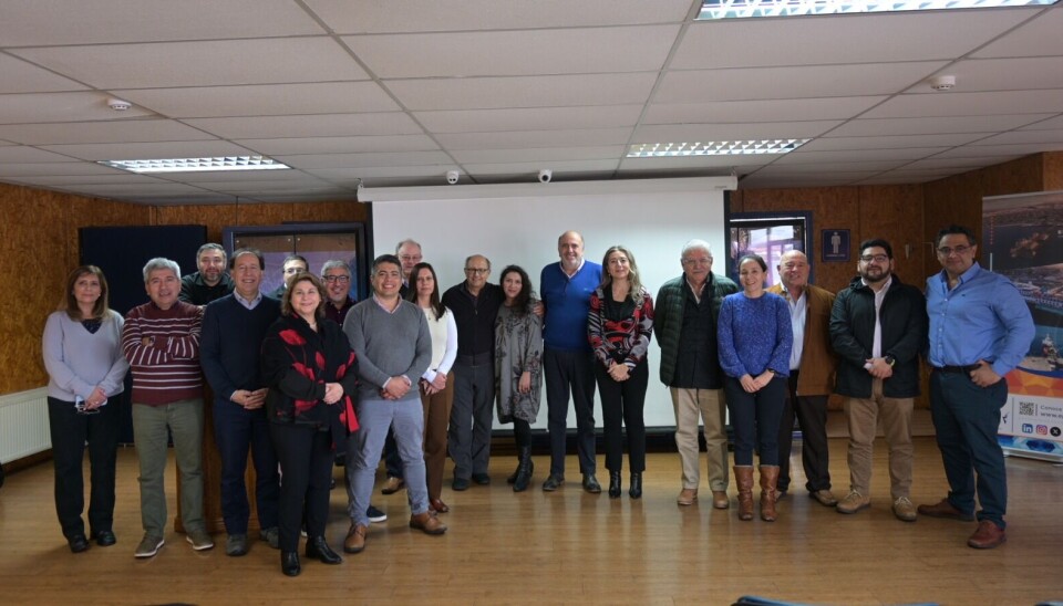 Ejecutivos de las empresas portuarias tras la reunión en Punta Arenas.