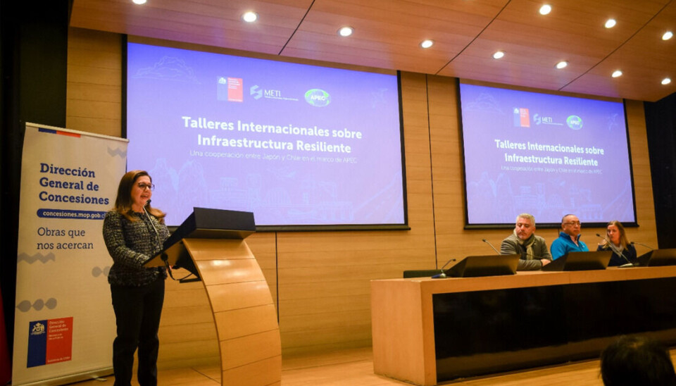 La directora de Asuntos Económicos Multilaterales y Alta Representante de Chile ante APEC en su presentación.